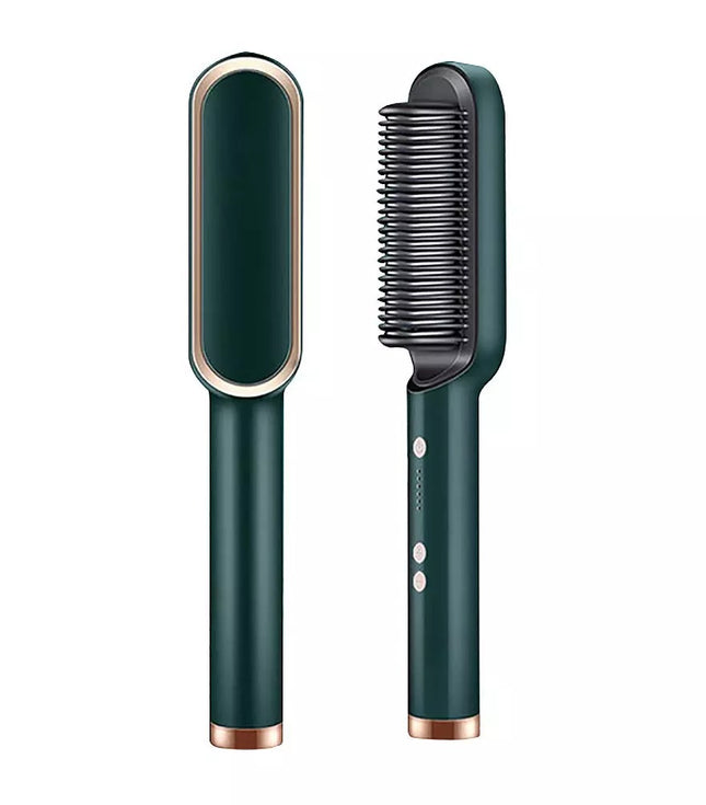 Hair Straightener Iron Brush Straight Hair Comb 2-in-1 Hair Straightener Curling Professional Styling Brush Hair Curler & Straightener For Women (Random Color)