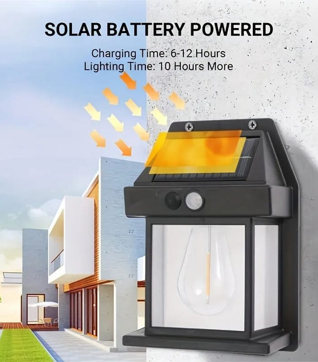 Solar Tungsten Filament Lamp Outdoor Waterproof Intelligent Induction Wall Lamp Courtyard Garden Villa Lighting(KT-666)