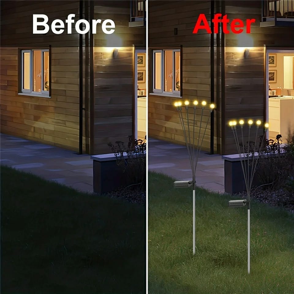 Garden Lights – New Upgraded Solar Powered Firefly Lights, Outdoor Waterproof Vibrant Decorative Lighting for Home & Garden (Warm Light)