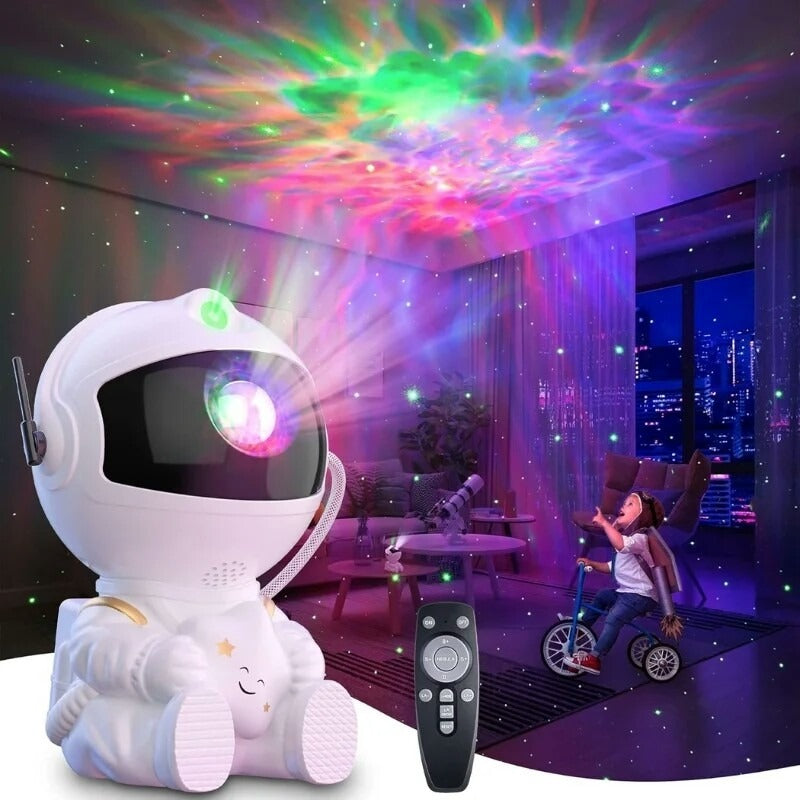 Astronaut Starry Sky Galaxy Projector Rotating Nebula Night Light with Remote Control & Timer for Kids Room & Home Decor (Black)