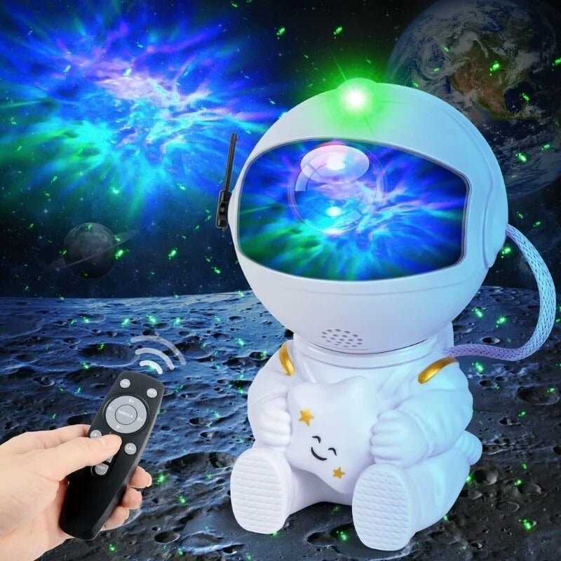 Astronaut Starry Sky Galaxy Projector Rotating Nebula Night Light with Remote Control & Timer for Kids Room & Home Decor (Black)