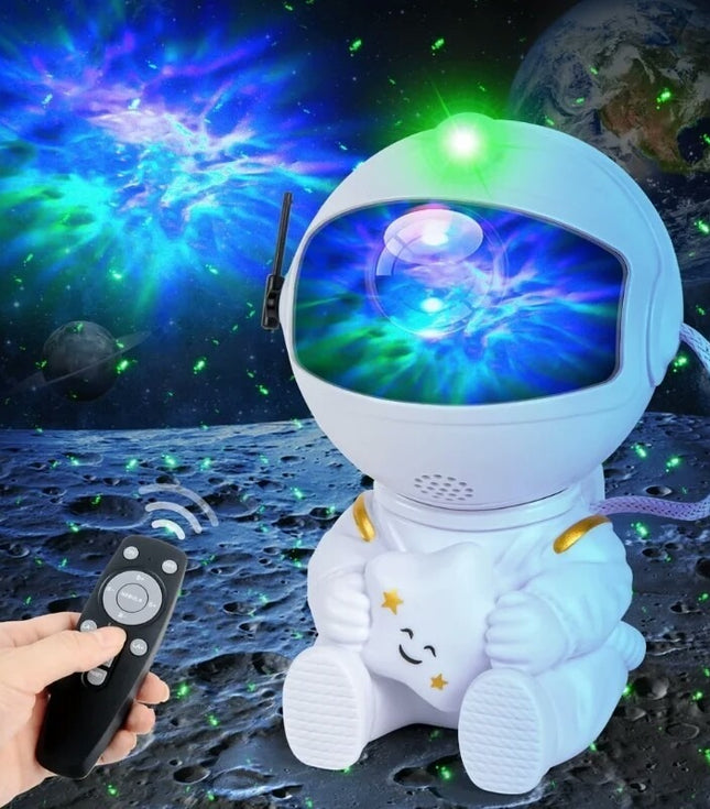 Astronaut Starry Sky Galaxy Projector Rotating Nebula Night Light with Remote Control & Timer for Kids Room & Home Decor (Black)