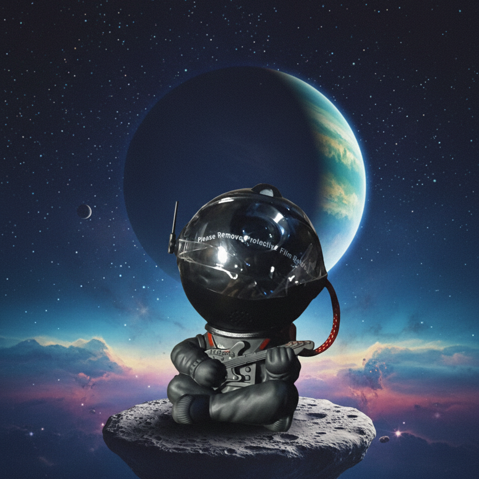 Astronaut Starry Sky Galaxy Projector Rotating Nebula Night Light with Remote Control & Timer for Kids Room & Home Decor (Black)