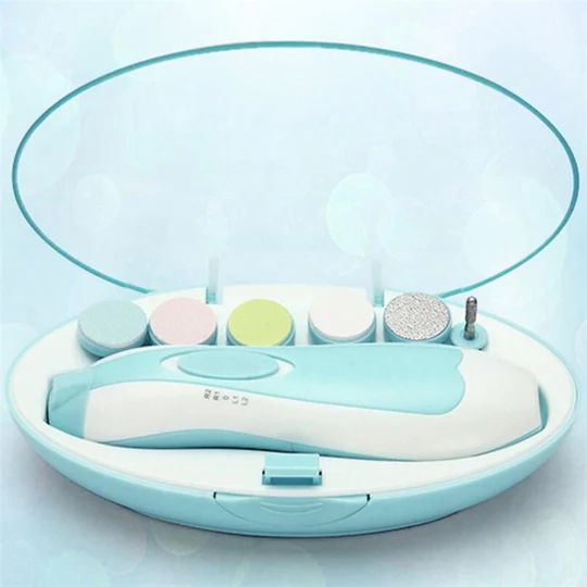 Premium 6-in-1 Electric Baby Nail Trimmer Set – Safe Infant Nail Filer, Clipper Alternative Kit with Storage Case - Random Color