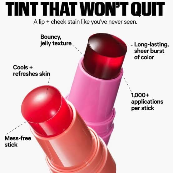 Cooling Water Jelly Tint Lip & Cheek Stain – Pack of 4 - Random Color