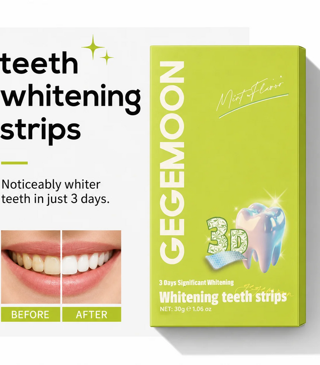 Teeth Whitening Strips 3D Gentle Stain Removing Enamel Safe Bright Smile Daily Treatment 14 Strips