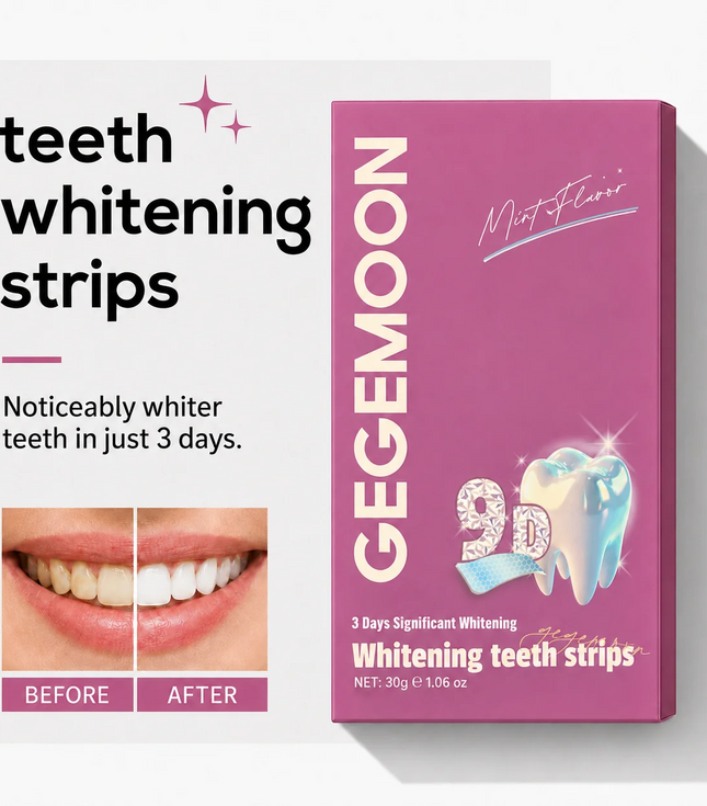 Teeth Whitening Strips 9D Advanced Professional Stain Removing Enamel Safe Bright Smile Treatment 14 Strips