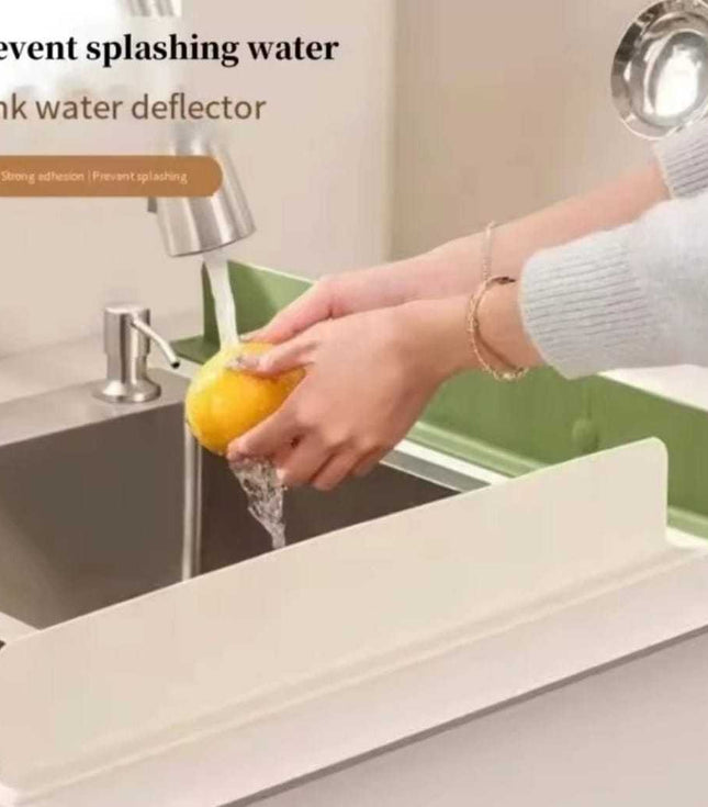 5-in-1 Ultimate Kitchen Cleaning & Sink Organizer Bundle – Faucet Extender, Soap Dispensing Scrubber, Faucet Caddy Rack, Splash Guard with suction cups & Mini Hand Squeeze Mop