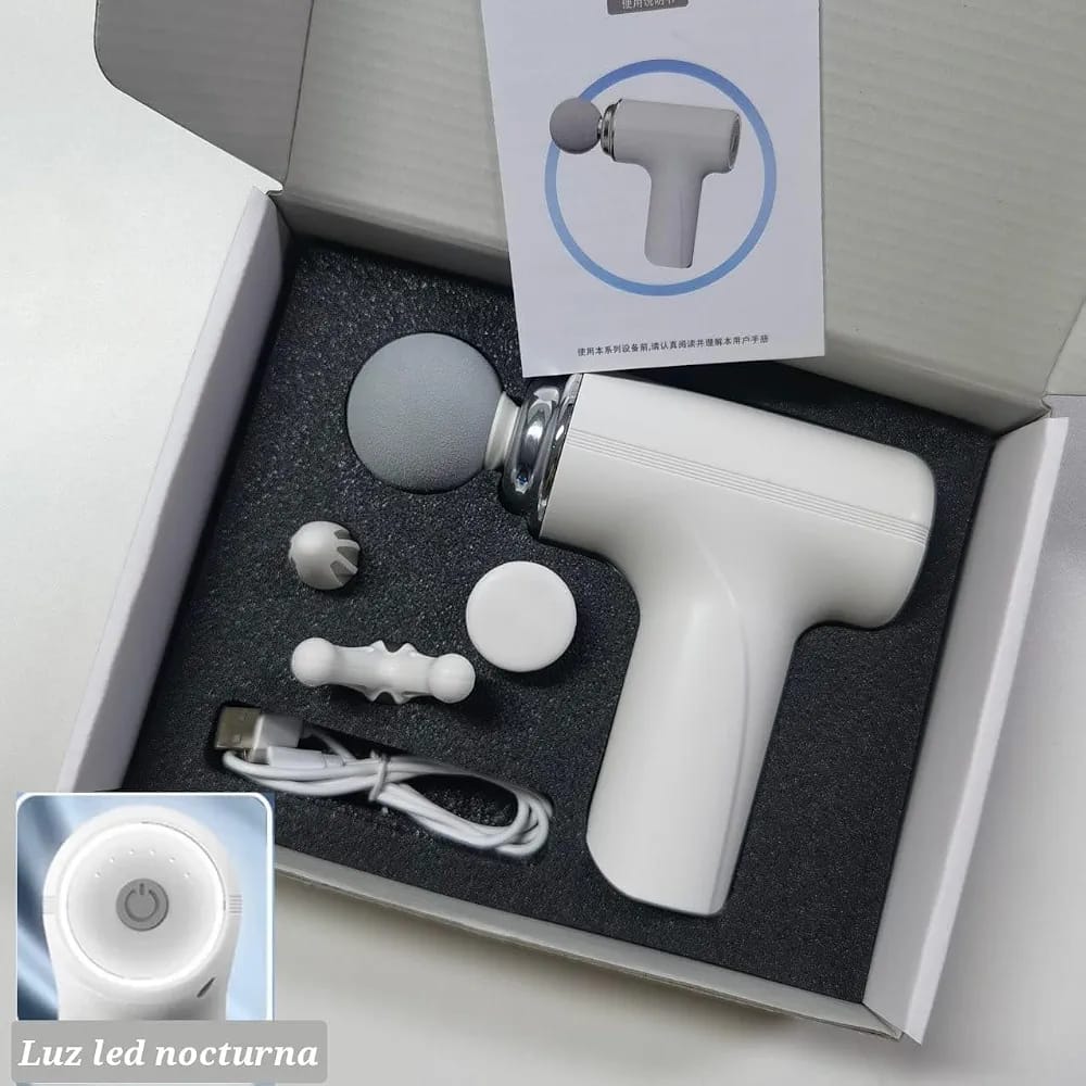 4-in-1 Rechargeable Massage Gun – Multi-Functional Deep Tissue Body Massager with 4 Massage Heads, Type-C Charging & Long Battery Life