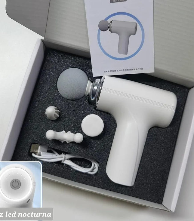 4-in-1 Rechargeable Massage Gun – Multi-Functional Deep Tissue Body Massager with 4 Massage Heads, Type-C Charging & Long Battery Life