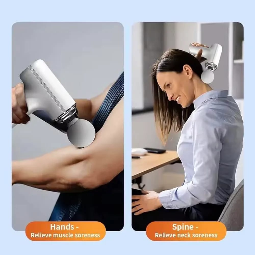 4-in-1 Rechargeable Massage Gun – Multi-Functional Deep Tissue Body Massager with 4 Massage Heads, Type-C Charging & Long Battery Life