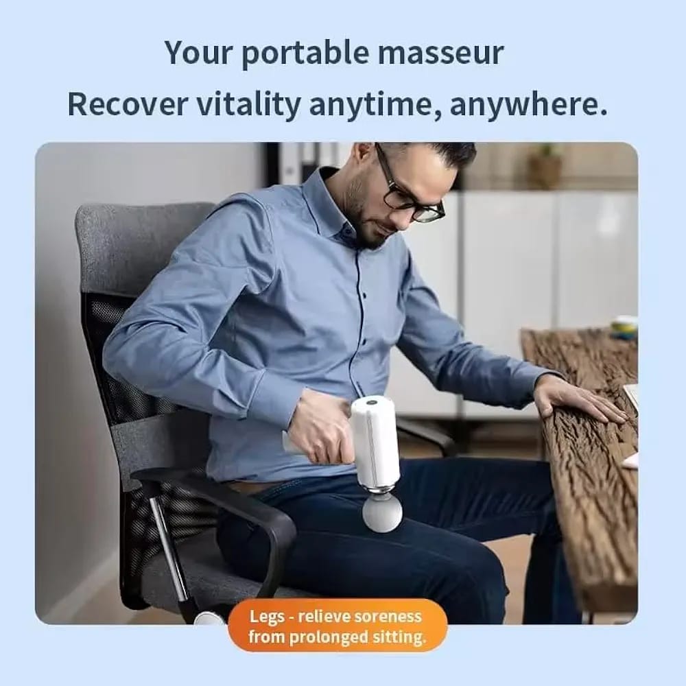 4-in-1 Rechargeable Massage Gun – Multi-Functional Deep Tissue Body Massager with 4 Massage Heads, Type-C Charging & Long Battery Life