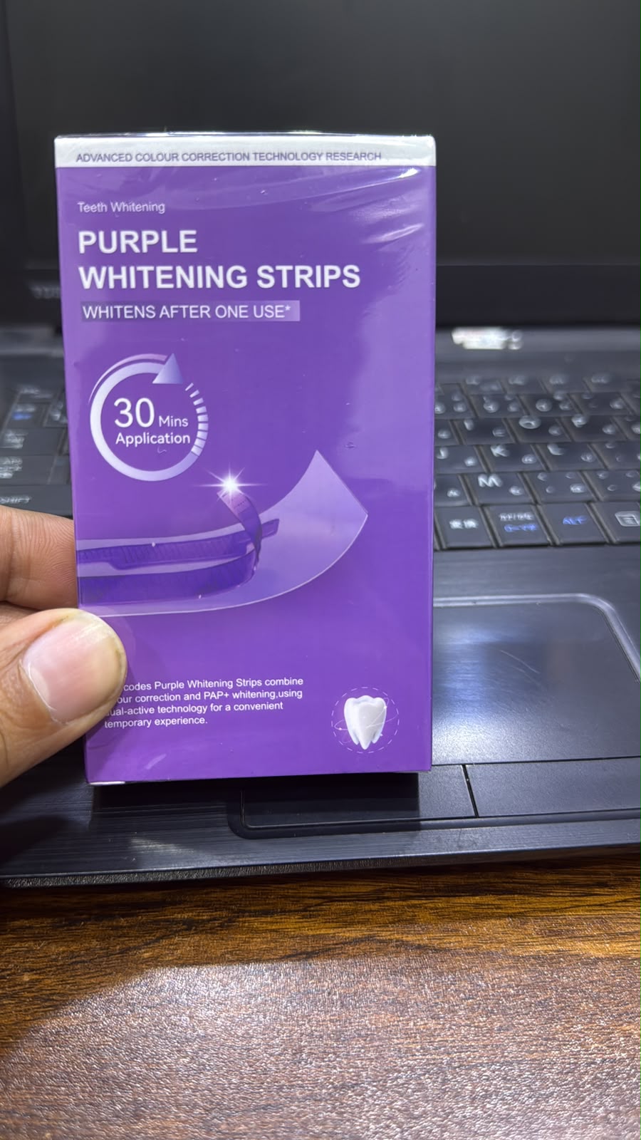 Purple Instant Teeth Whitening Strips – Fast Teeth Whitening Treatment, Color Correcting Technology, 30-Minute Application,